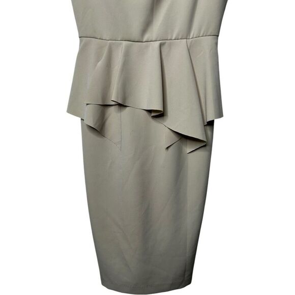 Rinascimento Italy Cream Peplum Knee Length Dress Size M Clean Girl Old Money - Picture 5 of 15